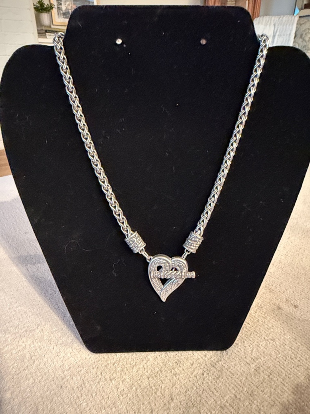 Brighton Silver-Tone Heart Toggle Necklace